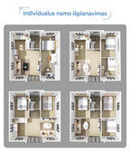Modulinis namelis + terasa + lenktas stogas 37m²