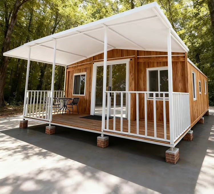 Modulinis namelis + terasa + lenktas stogas 37m²