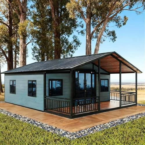 Modulinis namelis + terasa + lenktas stogas 37m²