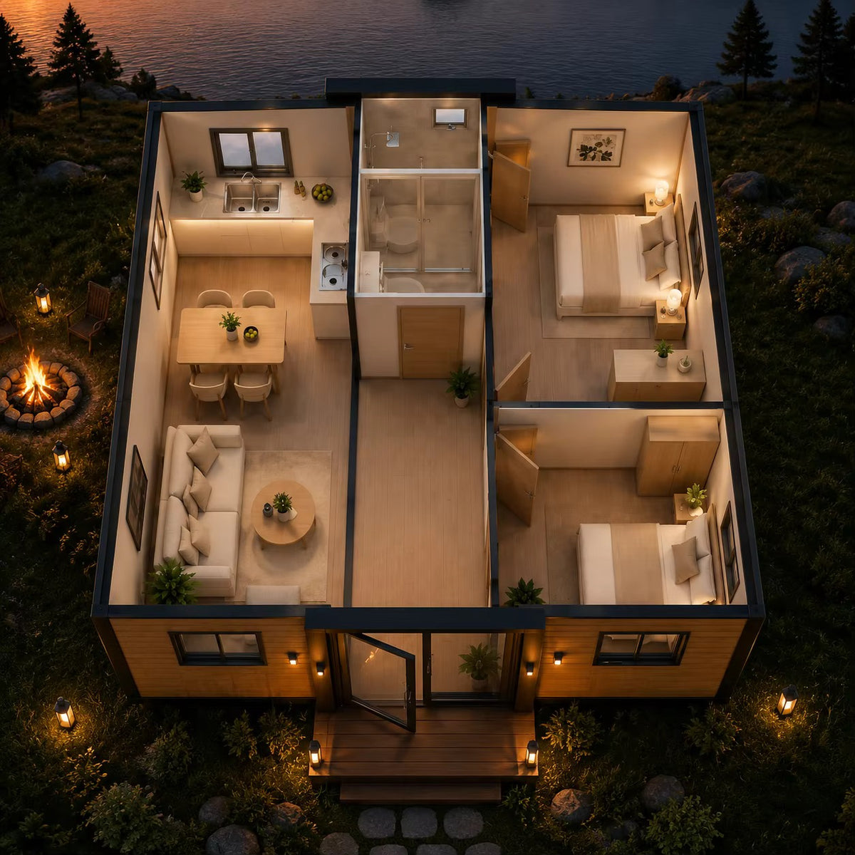 Modulinis namelis 37m² - pritaikytas žiemai