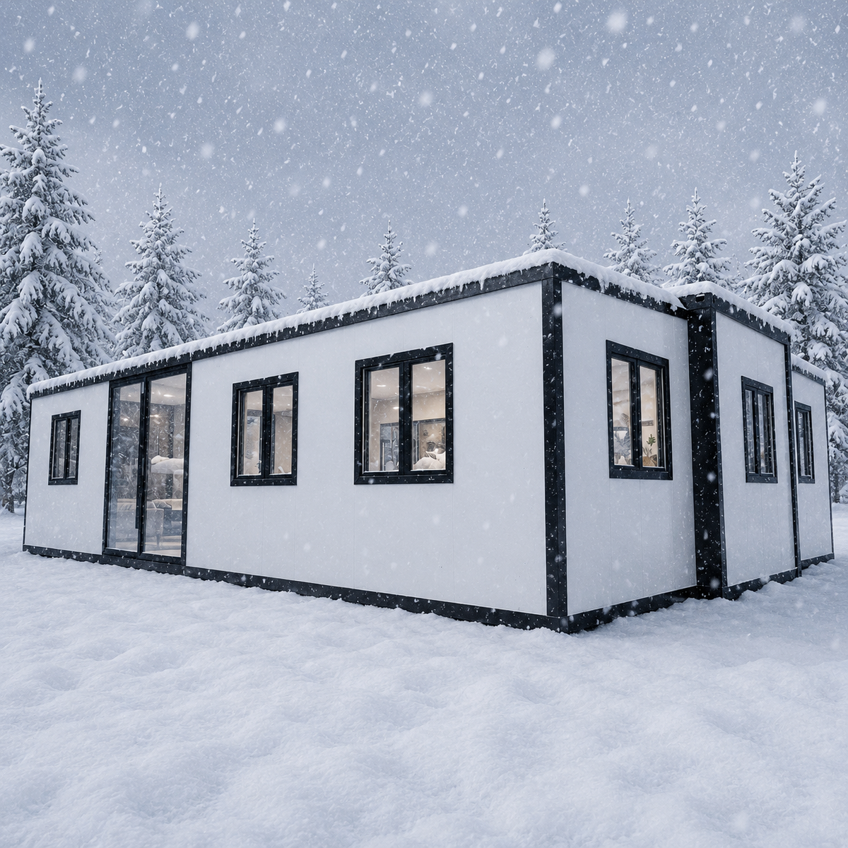 Modulinis namelis 57m² - pritaikytas žiemai