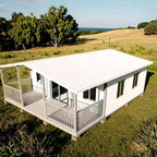 Modulinis namelis + terasa + lenktas stogas 37m²