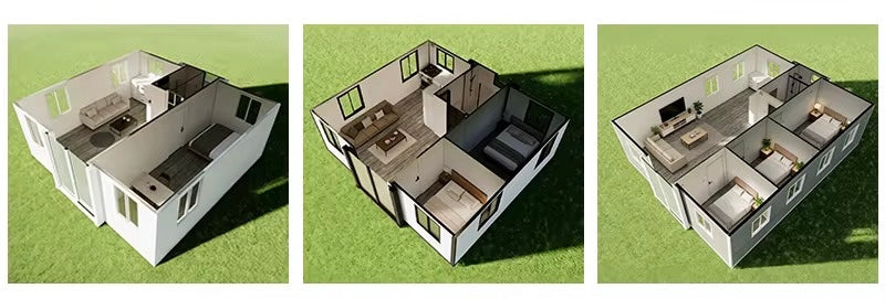 37 m² modulinis namelis su terasa ir lenktu stogu – pritaikytas žiemai