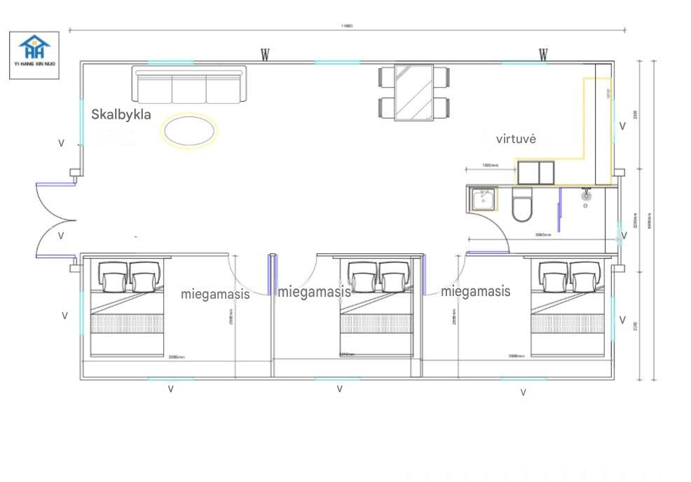 Modulinis namelis 74m²