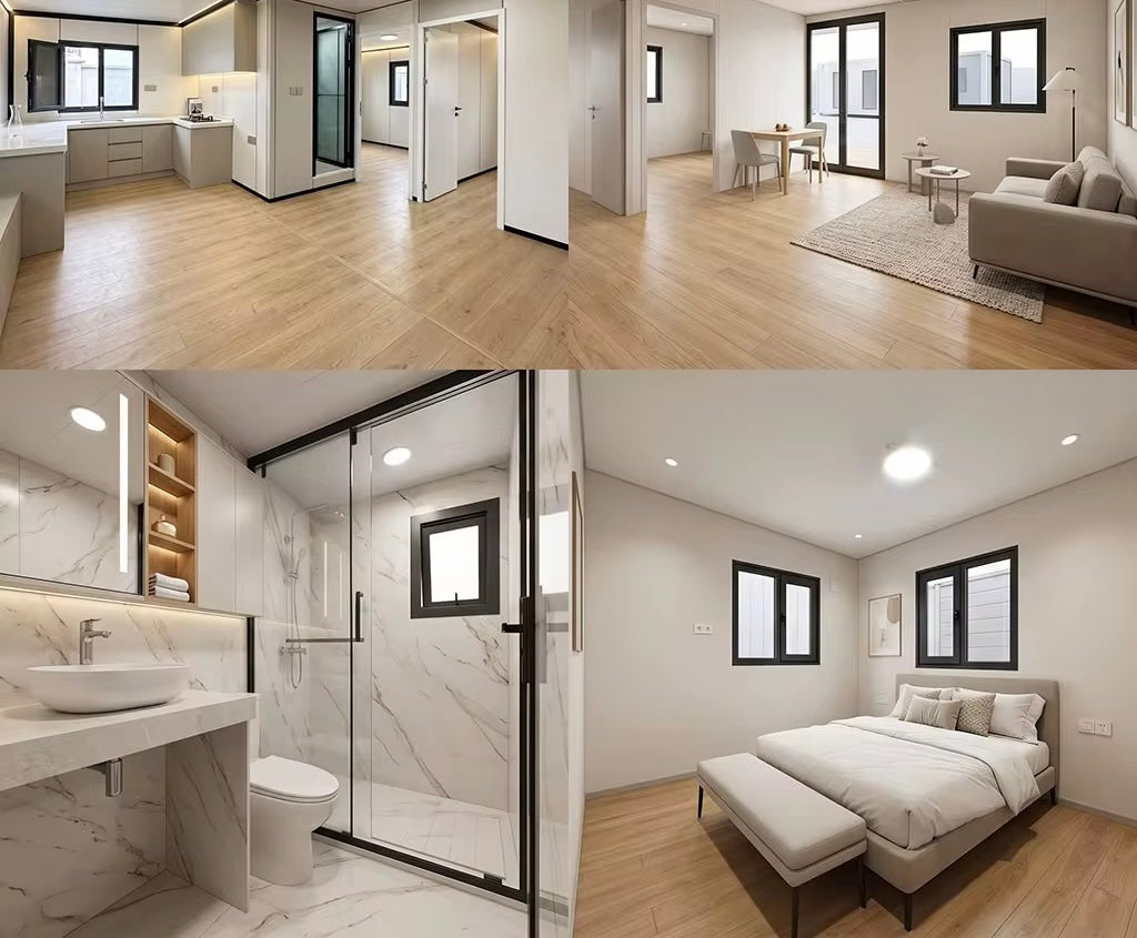 Modulinis namelis + terasa + lenktas stogas 37m²
