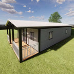 Modulinis namelis + terasa + lenktas stogas 37m²