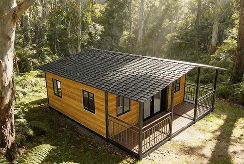 Modulinis namelis + terasa + stogas 37m²