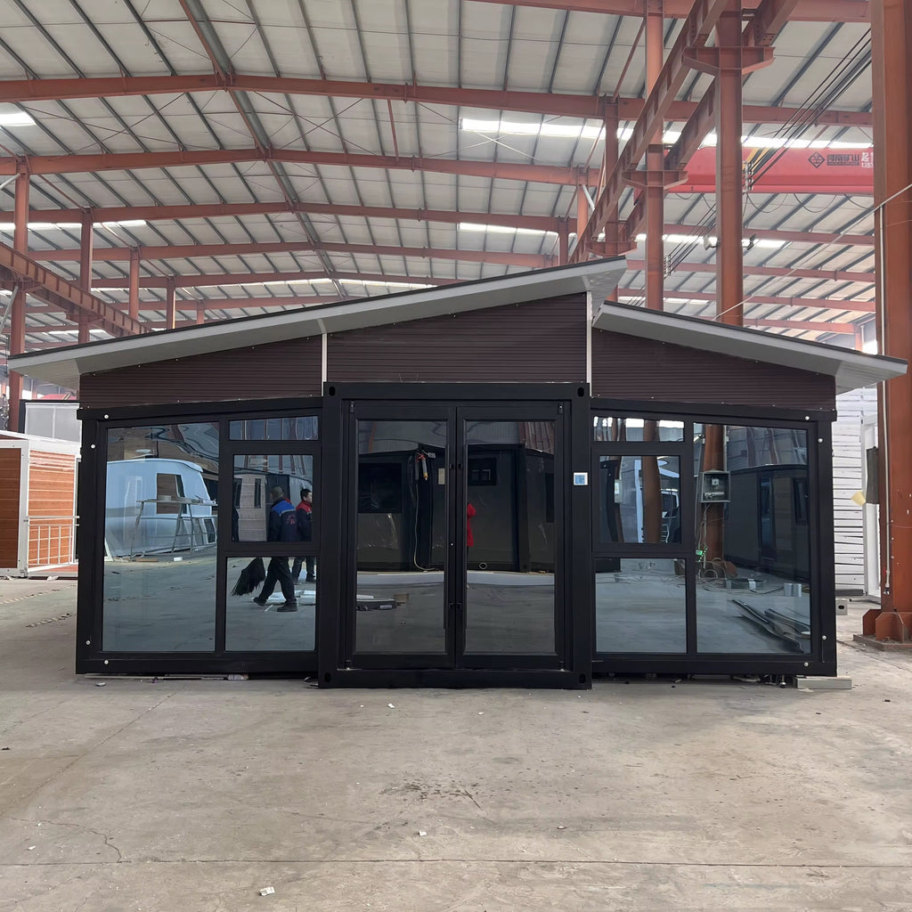 Modulinis namelis 37m² 
dvišlaitis stogas + vitrininiai langai