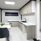 Modulinis namelis + terasa + lenktas stogas 37m²
